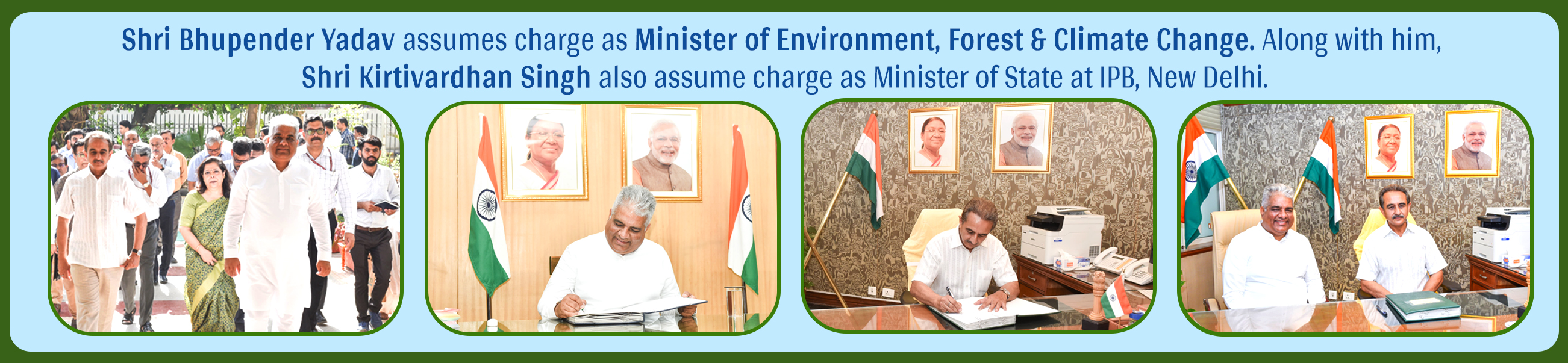 HMEFCC & HMOEFCC assumes charge as Ministers